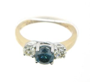 Blue and White Diamond ring