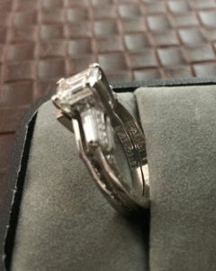 Tacori 1.01 ct Emerald cut, GIA certified Engagement Ring and Wedding Band
