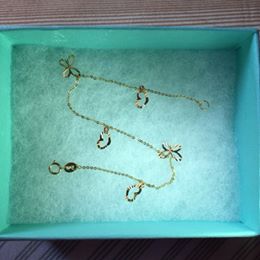 18k Italy Gold Bracelet with Butterfly and Hearts