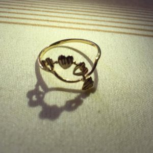18k Italy Gold Ring with Four Hearts