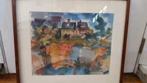 Vera Andrus Ink and Watercolor -- Pigeon Cove Quarry
