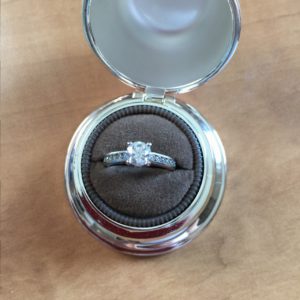 Maison Birks Canadian Diamond .70ct Ring + Channel-Set .28ct Diamonds / 18K White Gold Band