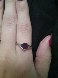 Heart shaped amethyst ring size 7