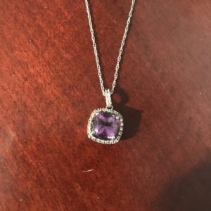 Two Amethyst and Diamond necklaces and one bracelet