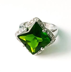 Gorgeous Emerald Sterling Silver Statemnet Ring