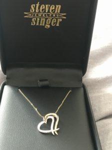 White and Yellow gold diamond heart necklace